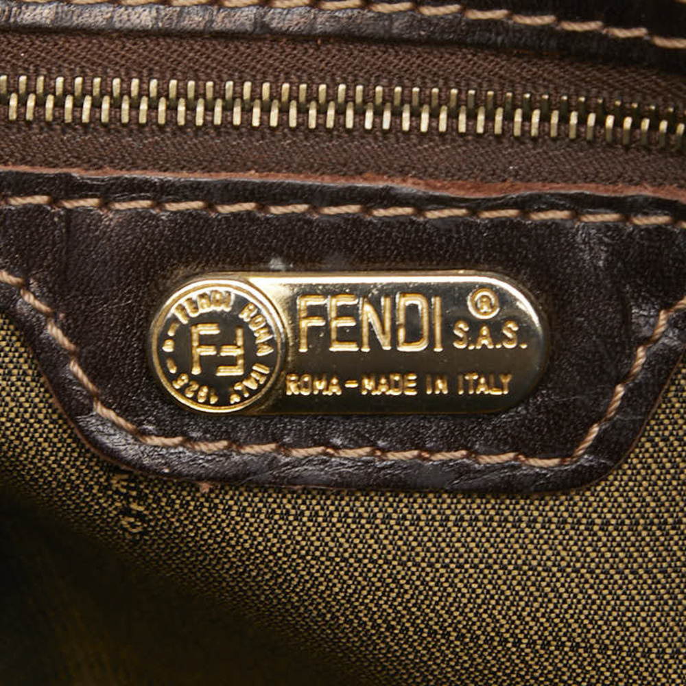 Fendi Zucca handbag, beige and black canvas, women's. - Picture 13 of 14